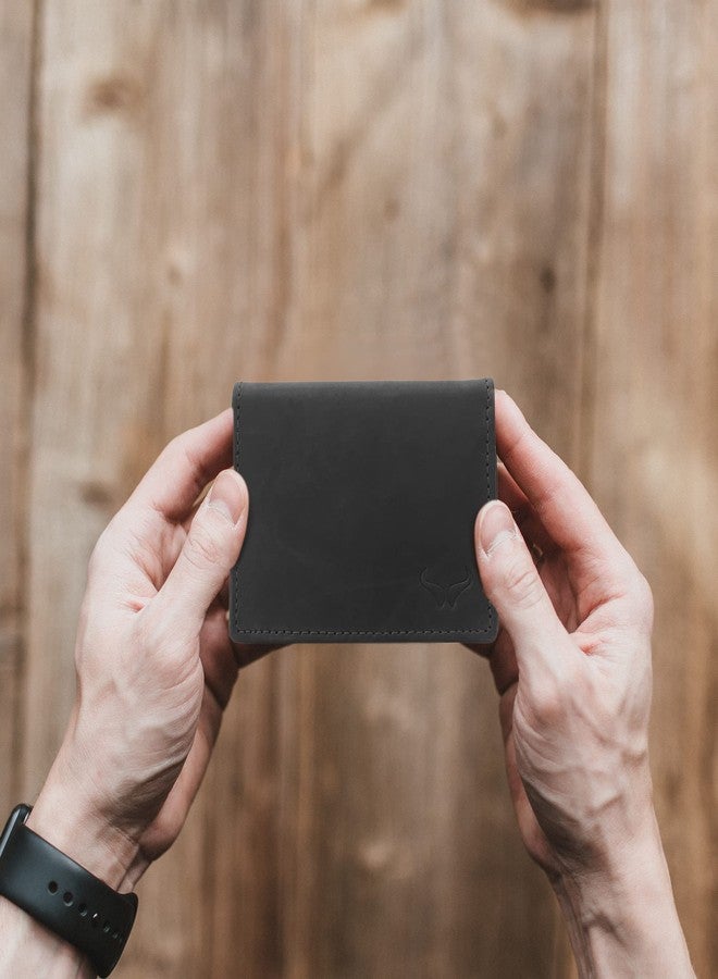 برن حامل بطاقات رجالي من بيرن، أسود أنيق من الجلد - Image 4